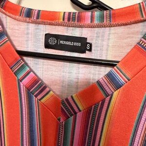 Merigold Kiss Striped V-Neck Top